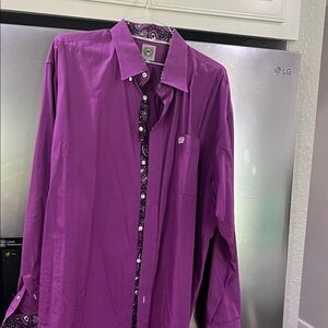 Cinch Men's Vibrant Purple Casual Button Down Shirt